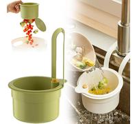 Upgraded Kitchen Sink Strainer Basket, Suction Cup Food Waste Catcher, Corner Sink Trash Collector, Faucet Hanging Storage Rack for Sponge and Scraps, Durable Home Kitchen Drain Basket