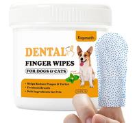 [Upgraded] Kopmath Dog Teeth Cleaning Finger Wipes, Tartar & Plaque Remover with Brushing Beads, More Friction, Dog Breath Freshener, Natural Dog Dental Wipes for Cat, Disposable Dog Teeth Wipes, Mint