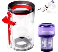 Upgraded Large Dust Bin & HEPA Filter Compatible with Dyson V11 V15 SV14 SV15 SV22 Cordless Vacuum Cleaner, Canister Replacement Part No. 970050-01/965443-01, Durable Clear Bin for Strong Suction