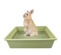 Upgraded Large & Medium Litter Box for Rabbits & Guinea Pigs - High-Capacity Cage Toilet Tray with Elevated Grid & Low Entry Design, Ideal for Bunnies, Ferrets, and Small Pets