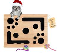 【Upgraded Large Space】 Cat Scratch Puzzle Enrichment Box, Not Easily Disassembled Cat Nail File Enrichment Box, with Puzzle Bell Ball X2, Nail File Stress Free Alternative to Clippers and Grinders