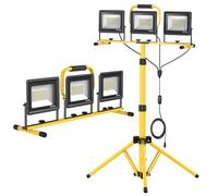 Upgraded LED Work Lights with Stand, 21000 Lumens, 3 Head Adjustable Work Light, Waterproof Foldable Tripod, Extended Cord for Outdoor and Indoor Workplaces