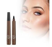 Upgraded Magic Eyebrow Pencil, 3D Waterproof, Sweatproof & Long-Lasting All Day 4-Tip Microblading Brow Pen for Vivid & Hair-Like Brows Contouring & Precise Magic (Dark Brown)(Dark brown)