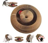 Upgraded Magic Organ Cat Scratcher Board Toy, Flexible Cat Scratcher, Interactive Scratch Pad with a Ball, Interactive Mental Physical Exercise for Cats, Recyclable and Durable (1 PCS)