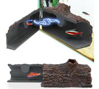 Upgraded Magnetic Detachable Aquarium Hideaway Hollow Tree Cave to Check Your Aquatic Pets to Breed, Play and Rest Safe and Non-Toxic Resin Fish Tank Viewing Hideout Ornaments