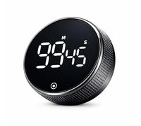 Upgraded Magnetic Digital Kitchen Timer, with Large Led Display Pomodoro Timer, Visual Productivity Timer with 3 Preset Times (5/15/25 Minutes) and Volume for Cooking Fitness Studying and Office Black