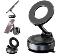 [Upgraded] Magnetic Phone Holder for Car - 360° Adjustable Suction Mount | Strong Vacuum Grip, Foldable & Rotating Phone Stand for iPhone 16/15/14/13/12 Pro Max, Samsung, Android