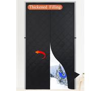 Upgraded Magnetic Thermal Insulated Door Curtain,Thicken Polyester Fiberfill & Thicker Oxford Fabric,Temporary Magnetic Screen Door,Folding Accordion Doors,Interior Insulation Cover