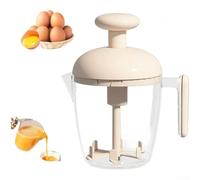 Upgraded Manual Egg Beater Hand Push Rotary Whisk for Mixing Blending Stirring Eggs Cream Baking Kitchen Gadget ABS Material Green Pink White(White)