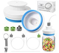 Upgraded Mason Jar Canning Sealer Kit - Sealer Set with Hoses Compatible with FoodSaver Vacuum Sealers - For Wide Mouth and Regular Mouth Jars (White)