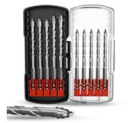 Upgraded Masonry Drill Bit Set,Serrated Concrete Drill bit Set - 10-Piece Professional Carbide Drill Bits for Concrete, Tile, Brick, Glass, Ceramic, Wood, and Plastic