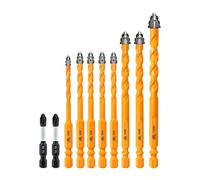 Upgraded Masonry Drill Bits Set 5+6x4+8x2+10mm, EXFEIN Serrated Drill Bits Set - 8-Piece Carbide Drill Bits and 2-Piece Magnetic Screwdriver Bits for Wood Plastic Tile Concrete Brick Marble