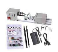 Upgraded Mini Lathe Beads Polisher Machine DIY Machining for Table Woodworking DIY Tool Lathe Standard Set 12V-24V 96W