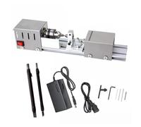 Upgraded Mini Lathe Beads Polisher Machine DIY Machining for Table Woodworking DIY Tool Lathe Standard Set 12V-24V 96W