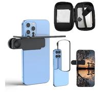 Upgraded Mirror Effect Lens,Capture Stunning Reflections Instantly,Smartphone Camera Mirror Reflection Clip Kit,Adjustable HD Glass Smartphone Photography Flip Mirror,for Travel Photography (Black)