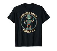 Upgraded Model Human 2.0, Cute Vintage Robot Walking Stick T-Shirt
