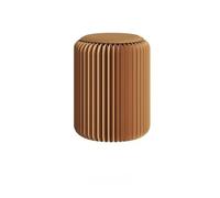 Upgraded Modern Round Folding Paper Stool - Double-Layer Kraft Honeycomb Design, 500kg Load Capacity, Portable Solid Color Seating (Brown, 42cm & 36cm)