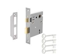 Upgraded Mortise Lock Replacement Parts, Vintage Old Style Indoor Mortise Lock Assembly Kit with Antique Skeleton Keys and Reversible Latch Bolt, Mortise Lock Set Interior Door Satin Nickel