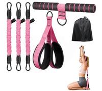 Upgraded Multifunction Pedal Resistance Band, Adjustable Fitness Resistance Bands with Handles, Home Workout Equipment for Abs,Arms,Legs & Glutes,Pilates & Strength Training Exercise Band Set (Pink)