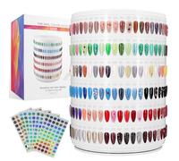 Upgraded Nail Polish Display Book 300 Colors Professional Nail Color Display with Transparent Nails, Tips and Nail Polish Number Stickers