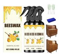 Upgraded Natural Beeswax Care Spray & Restorer, Multi-Purpose Beeswax Essential Oil Wax Spray, Protective Conditioning Formula for Wood Furniture Floors Living Room Kitchen (3pcs)
