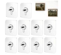 Upgraded No Drill Screw Stickers,Reusable Drill Free Extra Strong Adhesive Wall Hooks for Smooth Surfaces,Damage Free Removable Hangers for Kitchen Bathroom,Reinforced Picture Hanging Kit (10pc 10mm)