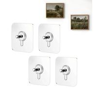 Upgraded No Drill Screw Stickers,Reusable Drill Free Extra Strong Adhesive Wall Hooks for Smooth Surfaces,Damage Free Removable Hangers for Kitchen Bathroom,Reinforced Picture Hanging Kit (4pcs 6mm)