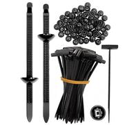 Upgraded Nylon Universal Cable Tie Buckle, Zipper Clips for Cars, Heavy-Duty Self-Locking Zip Ties Rivet with Pin & Button Lock, Automotive Zip Tie Buckle for Car Daily Repair, Auto, Fender(100pcs)