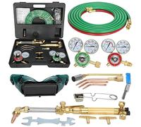 Upgraded Oxygen and Acetylene Gas Torch and Welding Kit Portable Cutting Torch Kit 17-Piece Oxygen Acetylene Torch Kit with 3 Rods and 1 Cutting Nozzle Heavy Duty Oxygen and Acetylene Torch Kit
