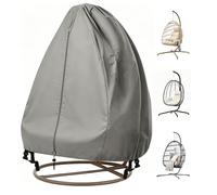 【Upgraded】Patio Egg Chair Covers with Zipper, Wicker Egg Swing Chair Covers, Waterproof Heavy Duty Weather Resisatnt Outdoor Chair Cover, Windproof Hanging Chair Cover, 75" x 45", Grey, 1 Pack