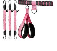 Upgraded Pedal Resistance Bands with Handle, Adjustable 3-Tube Sit Up Exercise Equipment for Full Body Workout, Abdomen, Waist, Arm & Leg Training, Portable Home Gym Fitness Gear for Women