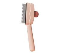 Upgraded Pet Hair Removal Comb for Cats and Dogs Efficient Flea and Lice Comb with Release Button Stainless Steel Teeth Ideal for All Types (A)