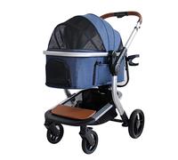 Upgraded Pet Strollers for Small Medium Dogs Pet Stroller for Cats Dogs Separable Dog Cat Pram Stroller Buggy Pushchairs Lightweight Folding Carrage 4 Wheel (Gray a) (Blue)