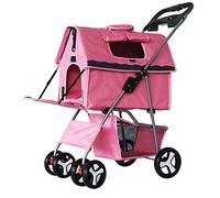 Upgraded Pet Strollers for Small Medium Dogs Pet Stroller for Cats Dogs Separable Dog Cat Pram Stroller Buggy Pushchairs Lightweight Folding Carrage 4 Wheel (Grey a) (A)