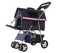 Upgraded Pet Strollers for Small Medium Dogs Pet Stroller for Cats Dogs Separable Dog Cat Pram Stroller Buggy Pushchairs Lightweight Folding Carrage 4 Wheel (Grey a) (F)