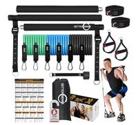 Upgraded Pilates Bar Kit - 39” Adjustable Exercise Equipment for Men, Women with 6X 20, 30, 40 lbs Resistance Bands with Adjustment Buckle - Pilates Equipment for Home Workouts for All Fitness Levels