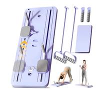 Upgraded Pilates Reformer Machine for Home Multifunctional Abdominal Board Automatic Rebound Ab Roller Wheel Training Board Full Body Workout Exercise Equipment with Resistance and Timer