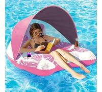 【Upgraded】Pool Floats for Adults with Canopy, XL Inflatable Floats for Adults Heavy Duty, Pool Chair and Lounge for Swimming Pool, Beach, Lake, Floating Crazy Float