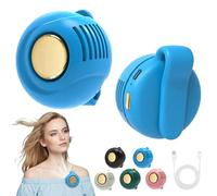 Upgraded Portable Bladeless Fan - Usb Clip-on, Silent & Adjustable For Outdoor Travel, Office & Desk Use, For Travelers Hot Weather Relief Blue