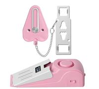 Upgraded Portable Door Lock & Door Stop Alarm, Dual Protection Security Door Kit,Door Security Devices Pocket Self Defensey Tools,for Traveling Hotel Home Apartment (Pink 2PCS)