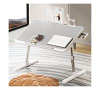 Upgraded Portable Laptop Desk - Adjustable Height & Angle Bed Table withPort Easy Storage Perfect for Home & Office Use (Gray)