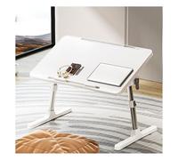 Upgraded Portable Laptop Desk Adjustable Height & Angle Bed Table withPort Space-Saving Lap Desk for Home & Office Easy Storage (White Card Slot)