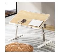 Upgraded Portable Laptop Desk withPort Adjustable Height & Angle Space-Saving Bed Table for Home & Office Walnut Finish Easy to Store Versatile Lap Desk