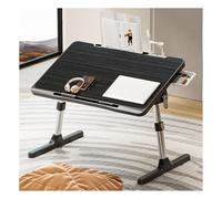 Upgraded Portable Laptop Desk withPort Adjustable Height & Angle Space-Saving Bed Table for Home Office Lightweight Lap Desk (Black/Silver)