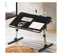 Upgraded Portable Laptop Desk withPort Height Adjustable Bed Table Adjustable Angle Easy Storage Perfect for Home & Office Use (Black Gold)
