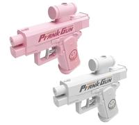 Upgraded Prank Water Gun, Prank Two-Way Waters Gun, Pranks Squirt Guns Can Spray from Front and Back, Creative Pranks Battle Toy Waters Guns Fight (Pink+White)