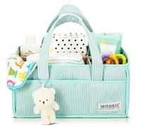 UPGRADED PREMIUM NOVINEST Nappy Caddy Organizer, Newborn Essentials Car Diaper Caddy, Portable Nursery Storage Basket with Detachable Compartments, Baby Shower Gifts Registry Must Have for Boy or Girl