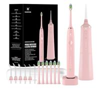 Upgraded Pro Dental Care Kit: 5-Mode Water Flosser & 50,000 VPM Sonic Electric Toothbrush | Premium Oral Clean Set with Enhanced Cleaning Modes, Larger Tank & Refined Design for Advanced Gum Health
