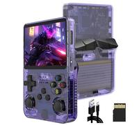 Upgraded R36s Handheld Game Console, Retro Games Console, Manual Archive Function, Ergonomic Buttons 64/128G TF Card 15,000+ Retro Classic Games Support for Adding More (Purple/64G)