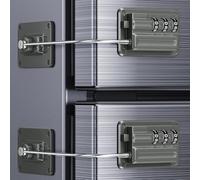 Upgraded Refrigerator Combination Locks- Changeable Password Fridge Locks for Kids, Toddlers and Children, Child & Baby Proofing Safety Door Lock for Cabinet and Drawers Windows(2 Pack-Grey)